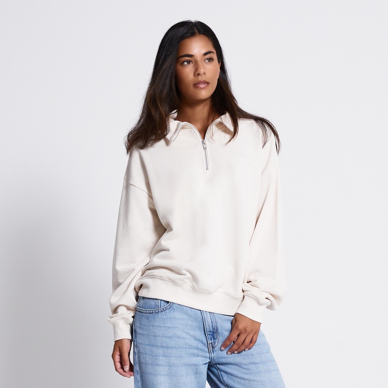 Halb-zip-sweatshirt "Maja" Ivory